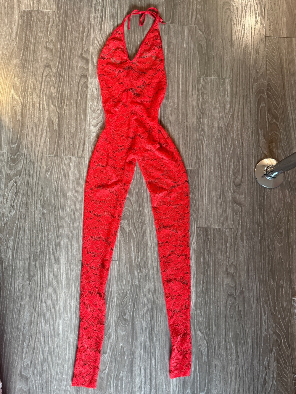 Red lace sexy bodysuit